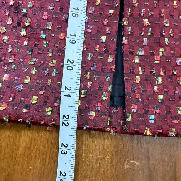 Maggy London Petite Sz 4 Burgandy with Multicolor Flecks Black Trim Pencil Skirt - Picture 9 of 9